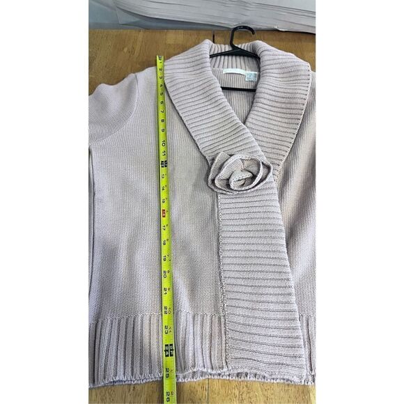 R Womens Chunky Knit V Neck Single Button Cardigan Sweater Mauve Pink Size 14-16 - Picture 9 of 12